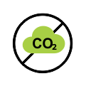 Slika prikazuje Ikono, da je izdelek narejen BREZ uporabe škodljivega CO2.